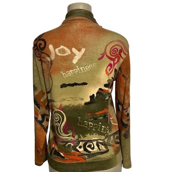 Chico's Full Zip Sweatshirt Women's Small (0) High Neck Collar Long Sleeveless $ - Picture 3 of 11